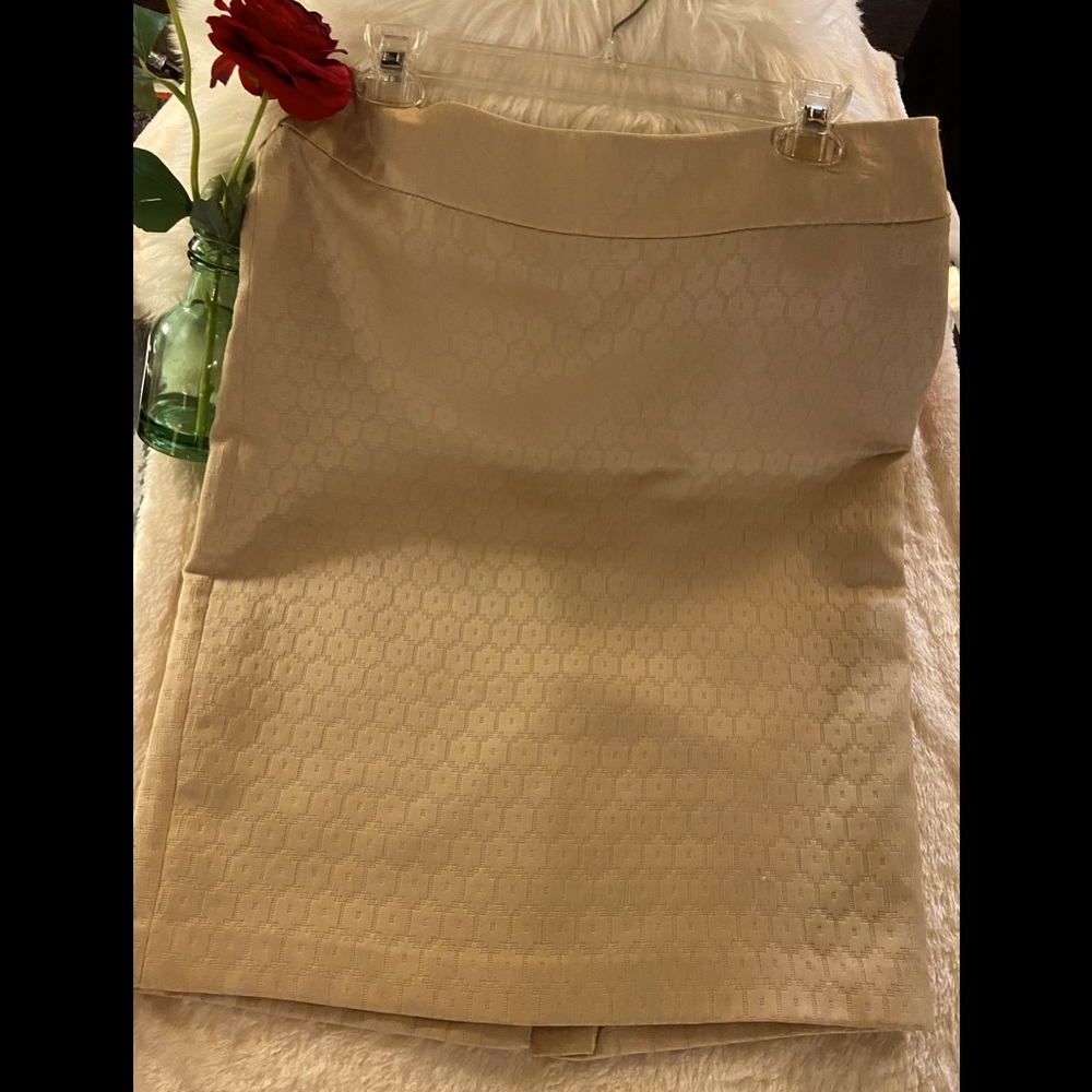 NWT 9 & Co suit collectibles - Cream bamboo color midi skirt.  Sz 10